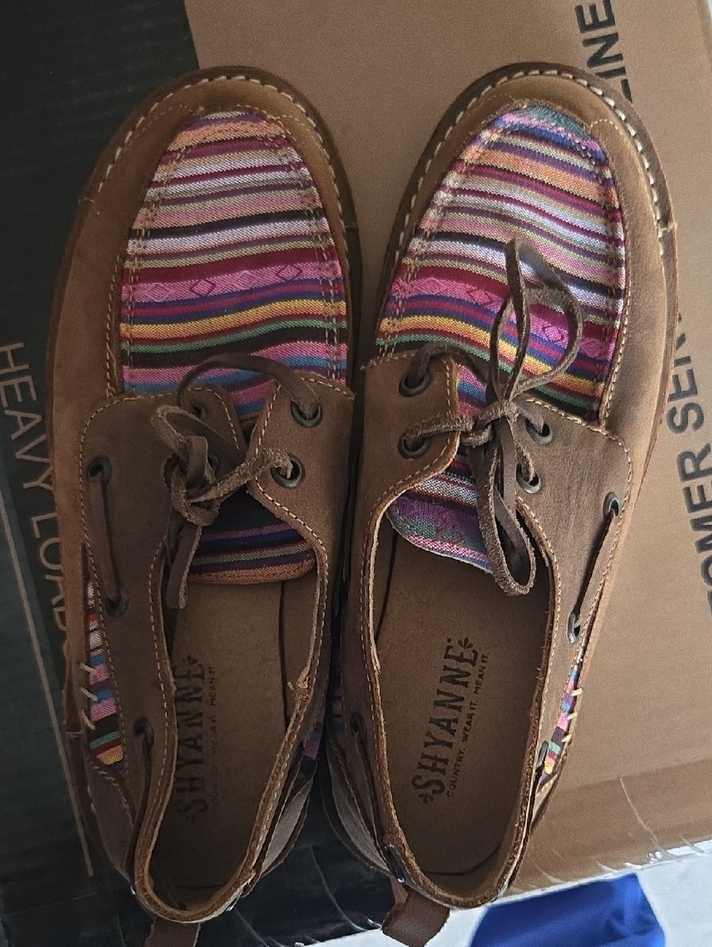 Shyanne Southwestern Stripe Boat Shoes in Brown and Multicolor